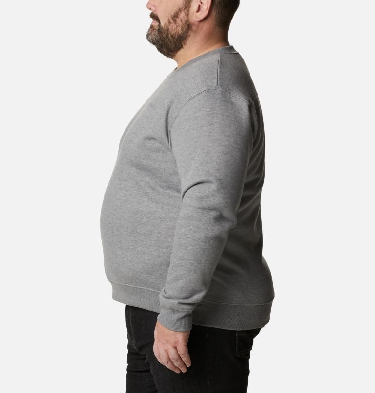 Men's Columbia Hart Mountain II Crew Sweatshirts Grey | Plus Size CA-AA03L